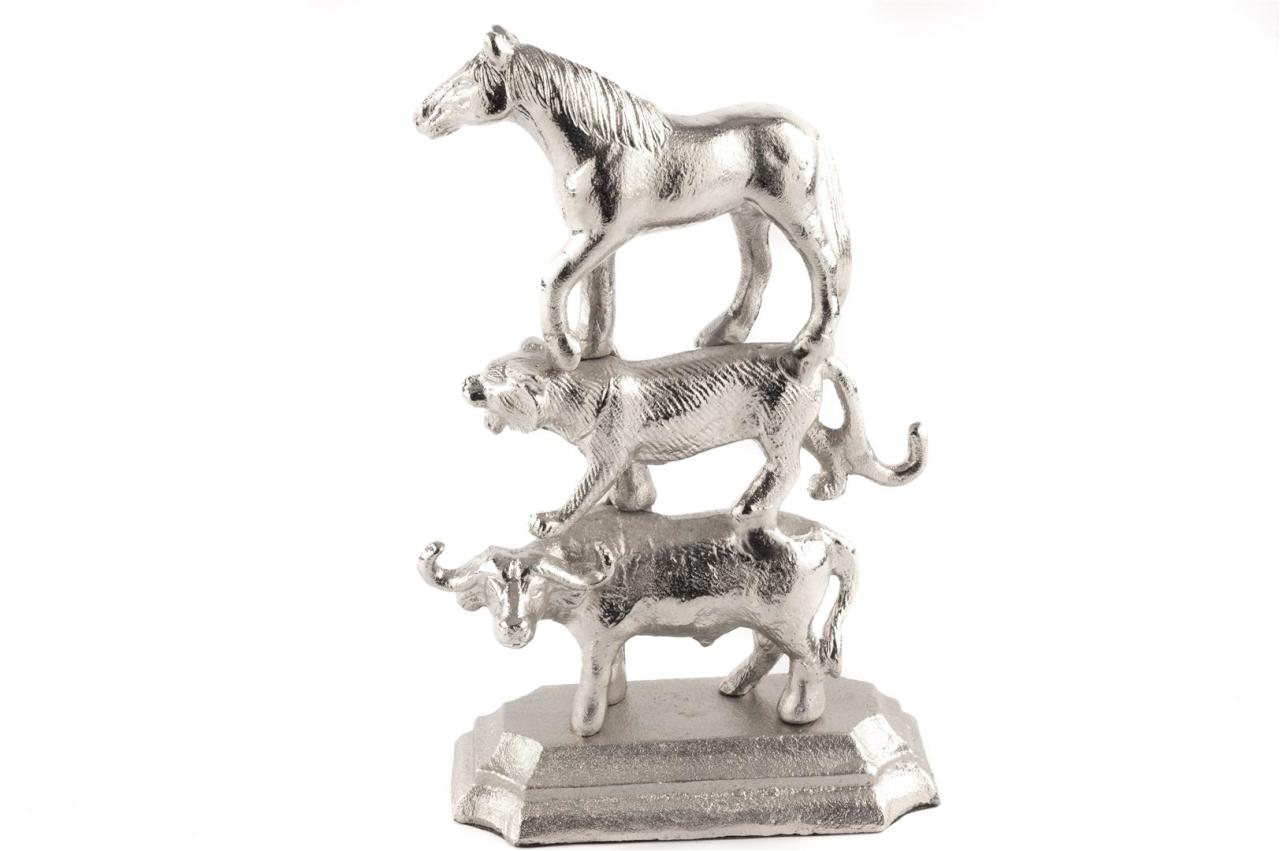 Gümüş 3 Hayvanlı Obje 15x25cm