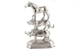 Gümüş 3 Hayvanlı Obje 15x25cm