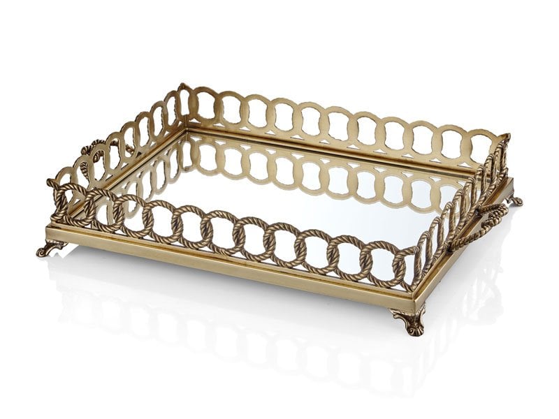 Halatlı Kare Jardenyer Altın Renk