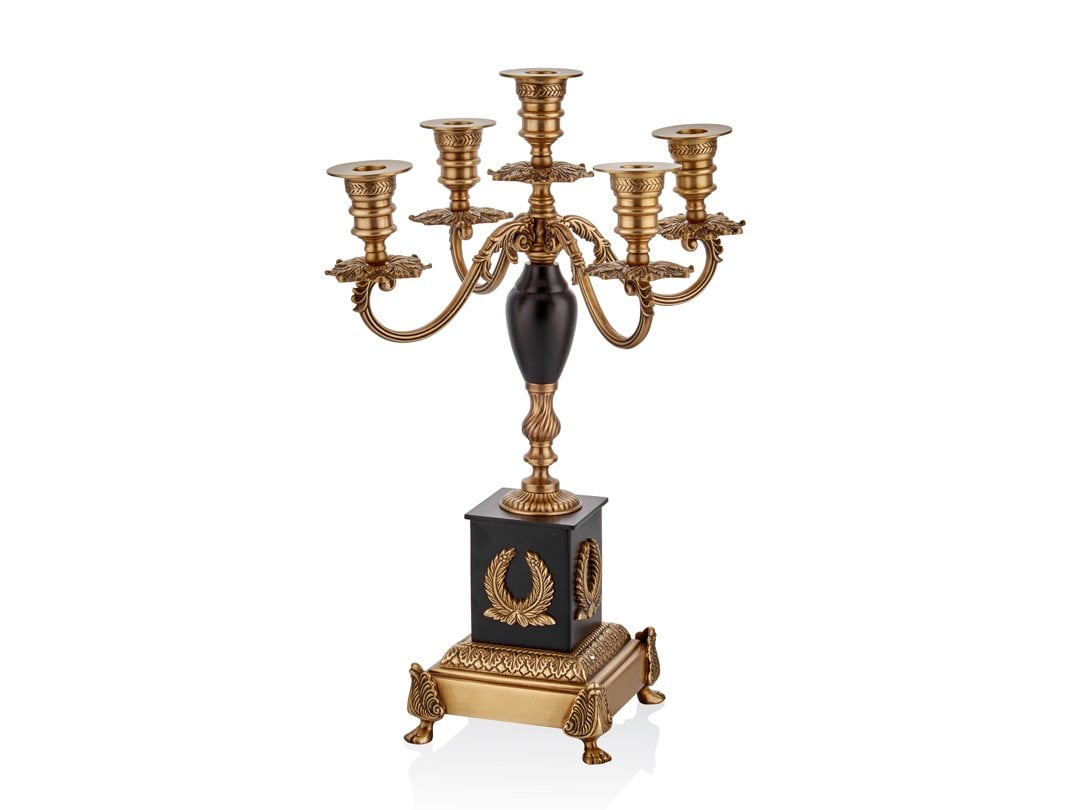 Ramones 5 Kollu Brass Şamdan