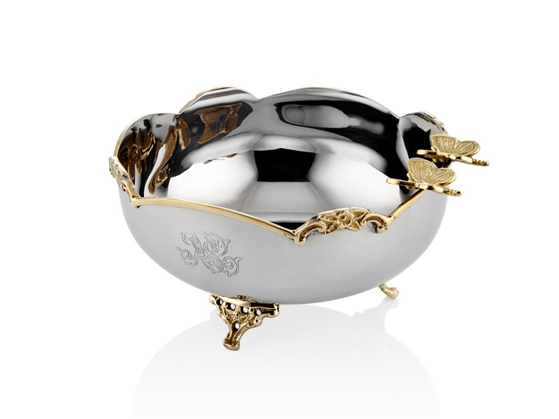 Black Pearl Kelebek Desenli Geniş Küçük Boy Kase