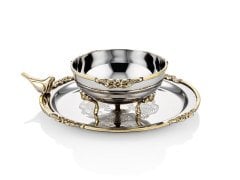 Black Pearl Kuşlu Tepsi Ve Kase 2li Takım