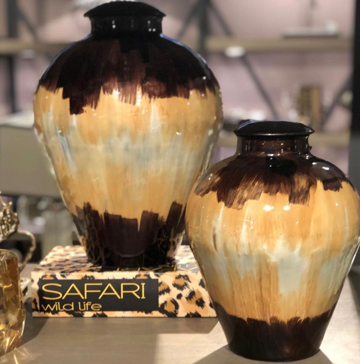 Kahverengi Metal Küp 30cm