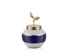 Leaf Lacivert Beyaz Kçk Kup 19x19x22 cm