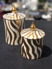 Zebra Desenli Silindir Küp Küçük