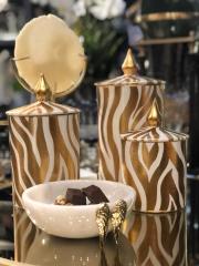 Zebra Desenli Silindir Küp Orta