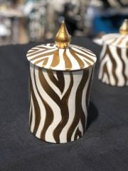 Zebra Desenli Silindir Küp Orta