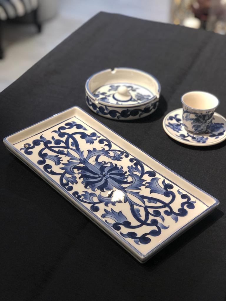 Blue Blanc Dikdörtgen Tepsi