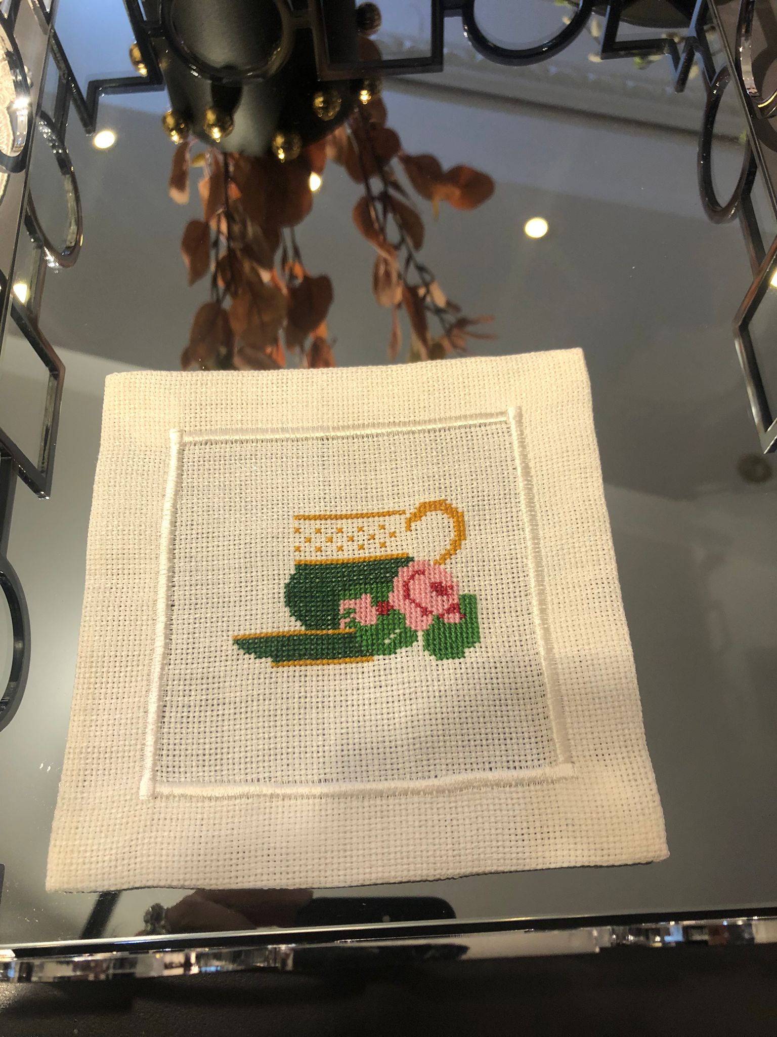 Yeşil Fincan Desenli Kokteyl Peçete