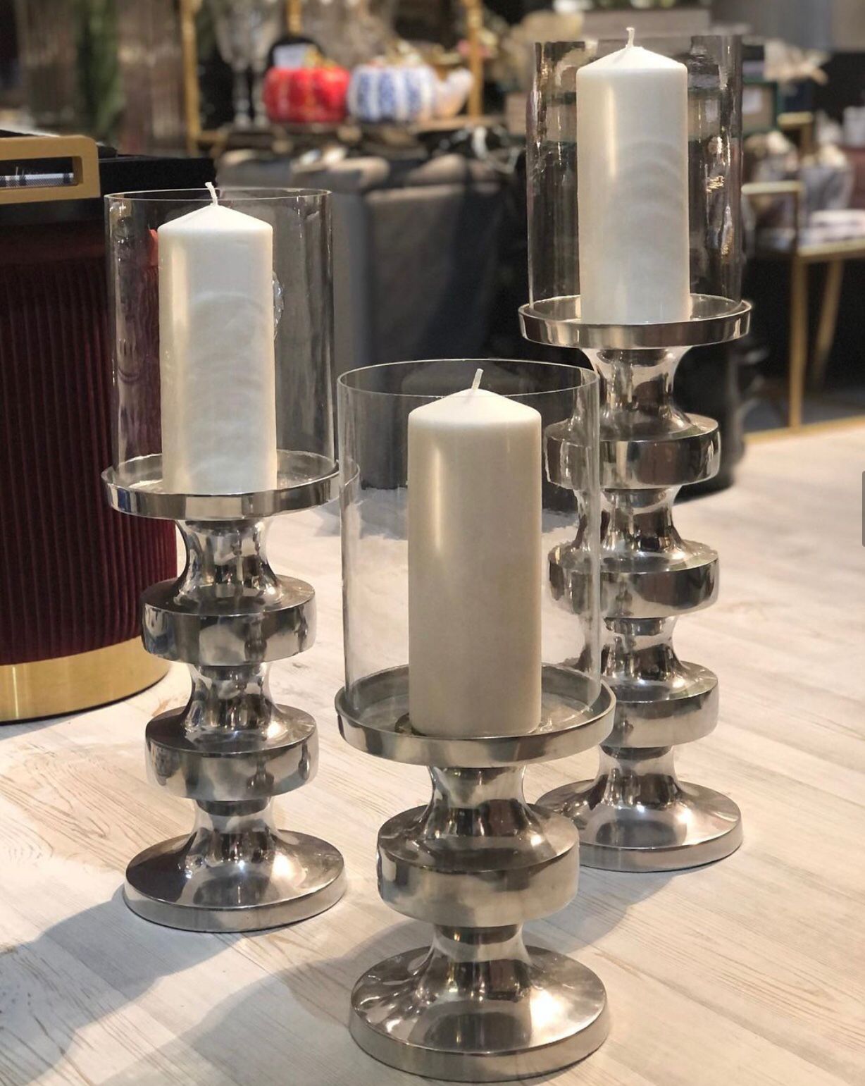 Gümüş Boğumlu 3lü Mumluk