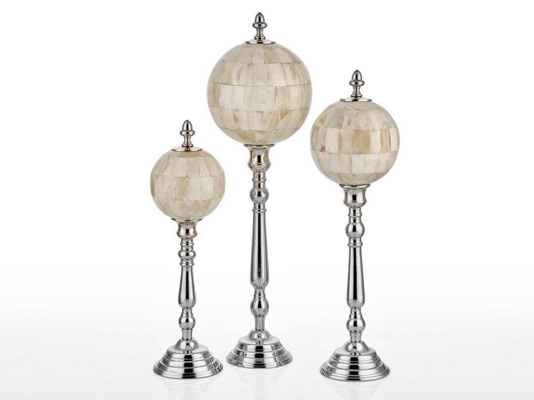 Mılan Bej Geçişli 3Lü Dekoratif Toplar