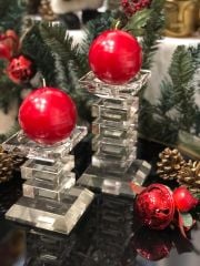 Pluton Şeffaf Mumluk 10X10X17.5 cm