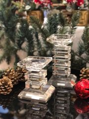 Pluton Şeffaf Mumluk 10X10X11,5 cm