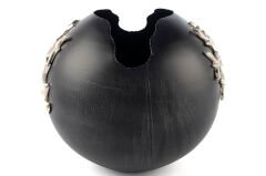 Siyah Gümüş Mercan Vazo 28x31cm