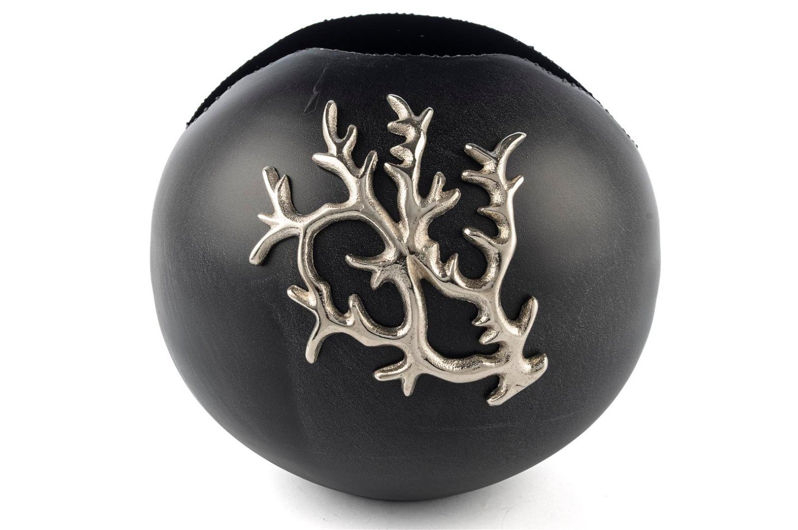 Siyah Gümüş Mercan Vazo 28x31cm