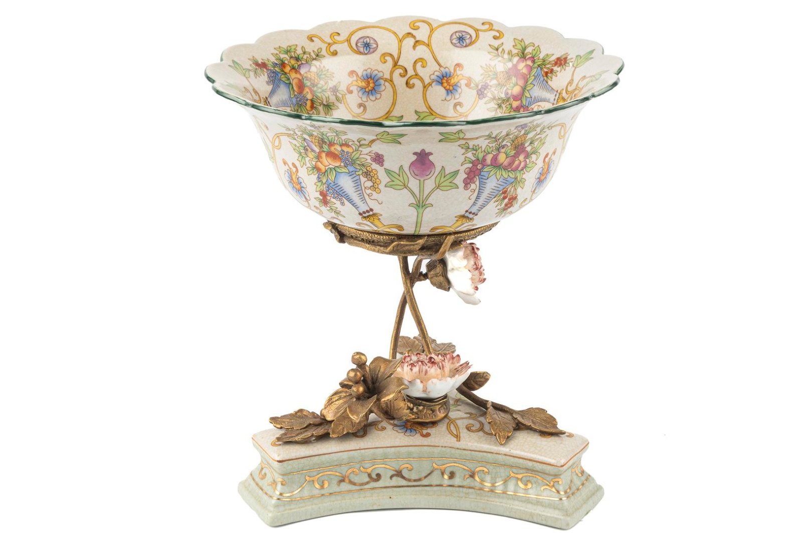 Bej Ayaklı Pors Dekor Kase 19x19x20cm