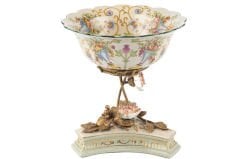 Bej Ayaklı Pors Dekor Kase 19x19x20cm