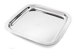 Gümüş Dikdörtgen Tepsi 23x23x3cm