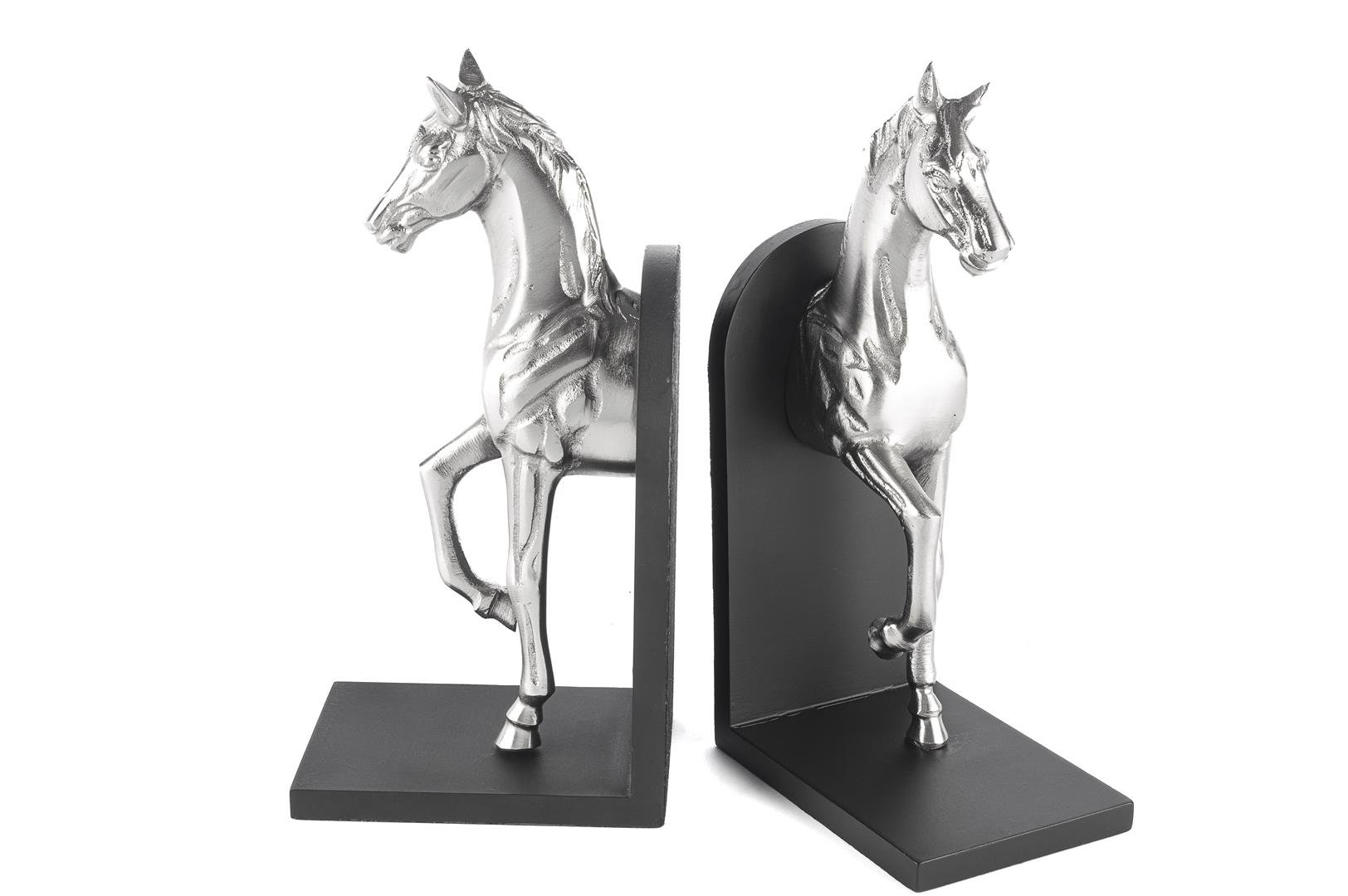 Siyah Gümüş At Kitap Tutucu 27x10x28cm