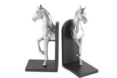 Siyah Gümüş At Kitap Tutucu 27x10x28cm