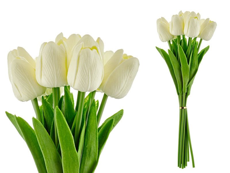 10LU Lale Beyaz 30 CM