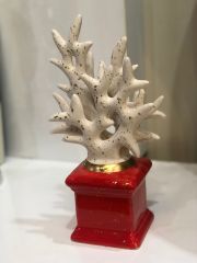 Kırmızı Beyaz Mercan Obje  30 cm