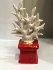 Kırmızı Beyaz Mercan Obje  30 cm