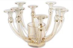 8li Amber Boğumlu Cam Şamdan 52x36cm