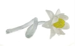 Beyaz Nilüfer Cam Dekoratif Obje 30x15x12cm