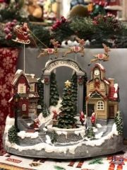 Geyikli Noel Babalı Hareketli Obje