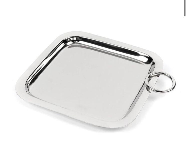 Gümüş Kare Tepsi 23x23x2cm