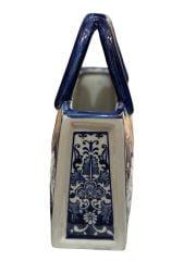 Blue Blanc Dekoratif Çanta Vazo