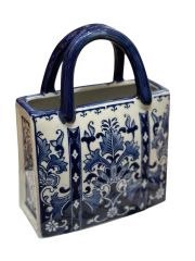 Blue Blanc Dekoratif Çanta Vazo