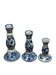 Blue Blanc Seramik Büyük Boy Mumluk