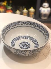 Blue Blanc Dekoratif Porselen Kase