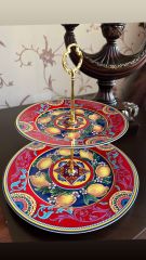 Citrus Limonlu 2 Katlı Sunum Tabağı