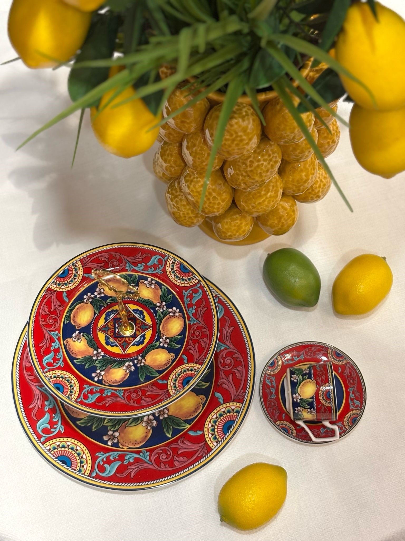 Citrus Limonlu 2 Katlı Sunum Tabağı