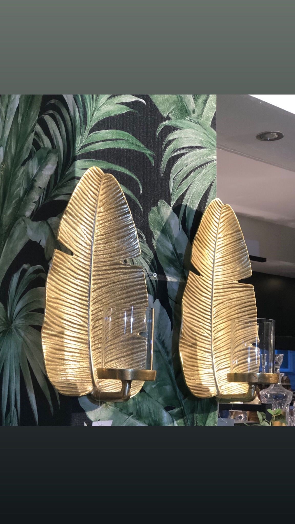 2li Yaprak Desenli Duvar Mumluğu