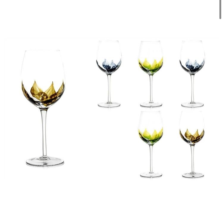 Yaprak Dek 6lı Beyaz Şarap Kadehi