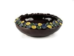 Kahve Çiçek Kab Kase 35x12cm