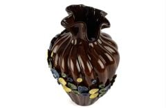 Kahve Çiçek Kab Vazo 22x34cm