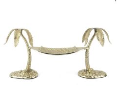 Gold Palmiyeli Metal Hamak Dek Aks 52x14x23cm
