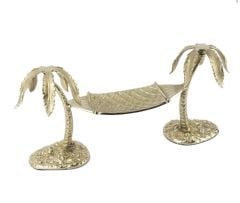 Gold Palmiyeli Metal Hamak Dek Aks 52x14x23cm