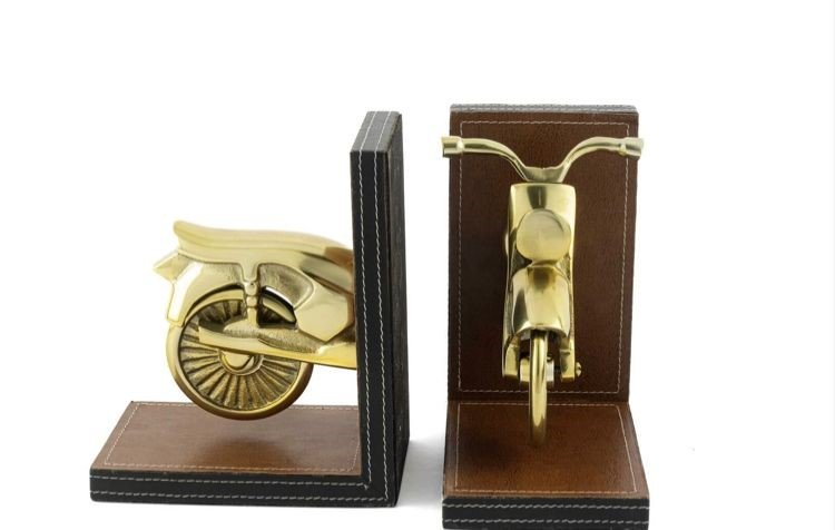 Gold Motorsiklet Kahve Kitap Tutucu 37x10x15cm