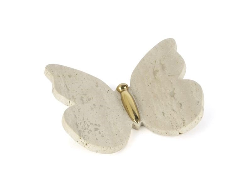 Krem Dekoratif Mermer Kelebek 25x21x5cm