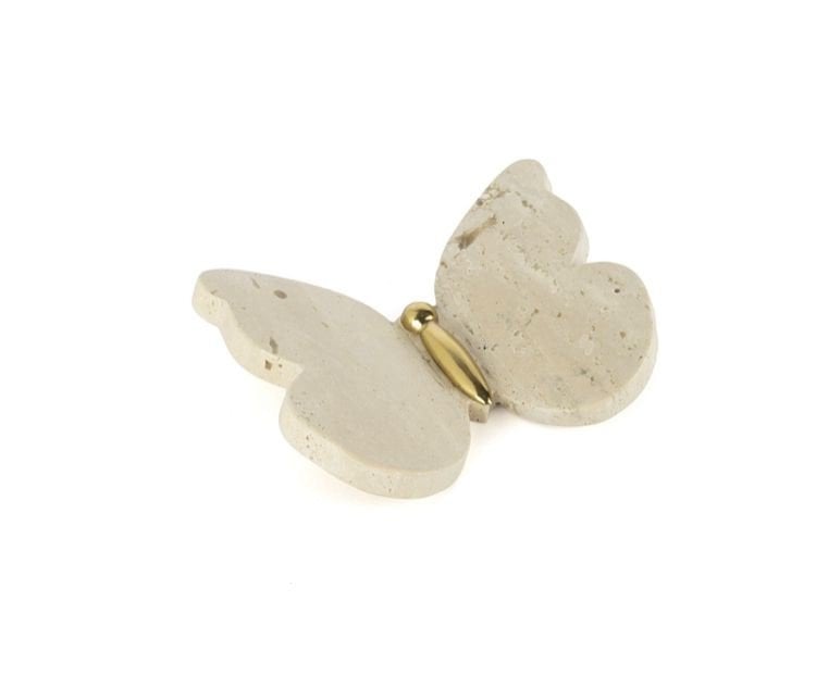 Krem Dekoratif Mermer Kelebek 20x15x4cm