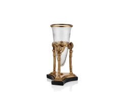 ZEUS KONIK CAMLI BRASS KUCUK BOY VAZO 23X23X45 (1)